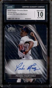 2024 Topps Chrome Black Autograph #CBA-PM Pedro Martinez Auto CGC 10 - Picture 1 of 2