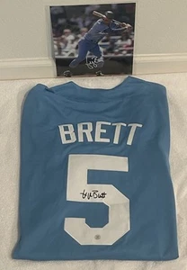 George Brett Signed/Autograph Custom Jersey & 8x10 Photo Kansas City Royals GTSM - Picture 1 of 12