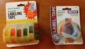 VTG 1983 DYMO Colorpak Labeling Tape 7284-14 & ROTEX Red  - Picture 1 of 6