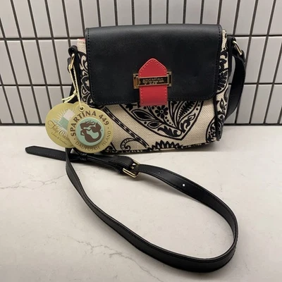 Bolso Bandolera SPARTINA 449 Daufuskie Island Strachan Tulipán Cuero Lino Foto 1 de 4