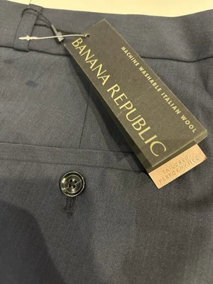 Banana Republic Logan Trouser-Fit 轻便羊毛裤子海军蓝,尺寸 4P MSPR $110 — 第 1/4 张图片