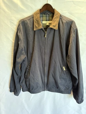 Chaqueta London Fog Vintage Para Hombre L Azul Marrón Gamuza Cuello 229 Foto 1 de 4