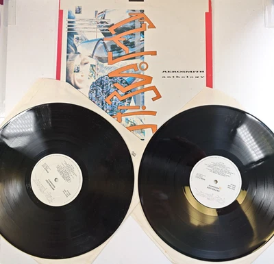 Aerosmith Anthology LP Album vinyl record 2 x compilation 1998 on Raw Power - Image 1 of 4