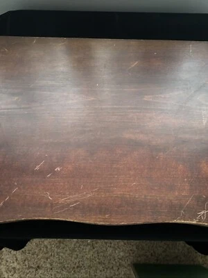 "Cubiertos de madera festoneada vintage con patas caja estuche 16,5""x12""x4,5""" Foto 1 de 4