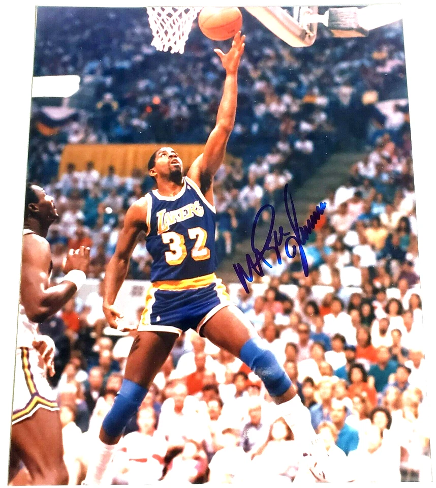 NBA Magic Johnson 1995 foto automática 8 X 10 Lakers BKP-122b Foto 1 de 2