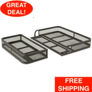 2 Pcs ATV Front/Rear Drop Heavy-Duty Cargo Basket Universal Rack Carrier Hauler - Picture 1 of 12