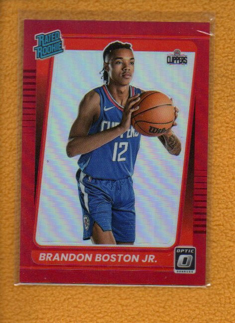 Brandon Boston Jr. 2021-22 Optic Rated Rookie Red Prizm RC #189 /99