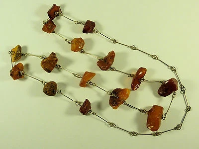 NATUR BERNSTEIN KETTE BUTTERSCOTCH NECKLACE REAL AMBER BALTIC 30 GRAMM - Bild 1 von 4