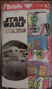 Star Wars The Mandalorian Briefs, 7pk., Cotton Panties, Girls, Size 4, Brand New - Picture 1 of 2