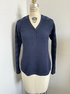 Eddie Bauer - Raglan Sleeve Cotton Henley Sweater Size S - Picture 1 of 8