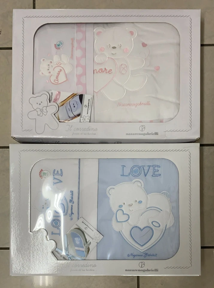 Coordinato Culla Carrozzina Ricamato Completo Lenzuola + Trapunta Elegante - Immagine 1 di 1