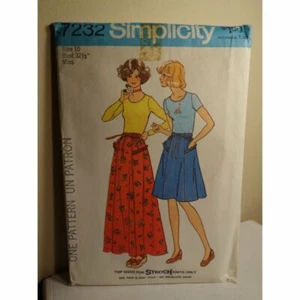 Simplicity Sewing Pattern 7232 Misses Junior/Teens Skirt Pullover Top Size 10  - Picture 1 of 7