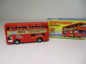 Matchbox Superfast #17 THE LONDONER BUS. RARE PRESTON GUILD LABEL 1972 MIOB - Picture 1 of 13