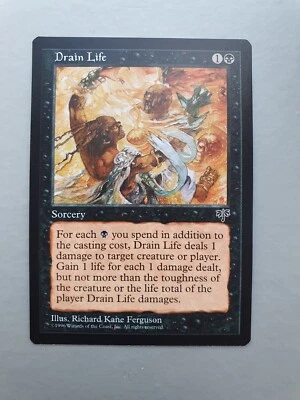 Drain Life, MTG Mirage (1996) Common Black Sorcery NM - Image 1 of 2