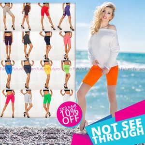 Cotton 1/2 Half Over Knee Leggings Cropped Shorts Sports Active Yoga Running Gym - Picture 1 of 25