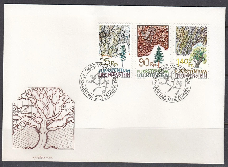 Liechtenstein Scott 858-60 FDC - Trees - Image 1 of 1