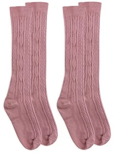 Jefferies Socks Girls Cable Knit Pattern Christmas School Dress Knee Highs Socks - Picture 1 of 22