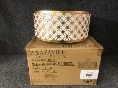 Safavieh Lighting Hutch 3 Light 16" Gold Semi-Flush Mount Ceiling Light Fixture - Image 1 of 4