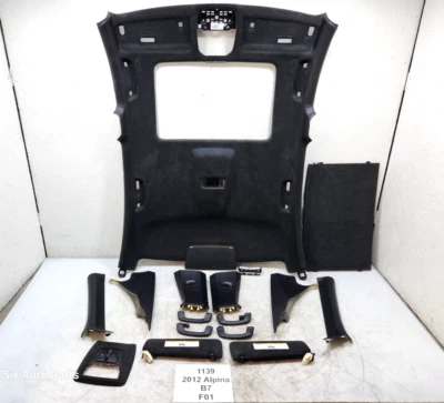 ✅ 10-12 OEM BMW F01 740 750 Alpina Negro Techo Pilares Viseras SET Alcantara Foto 1 de 4