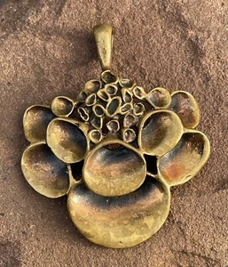 Vintage Hannu Ikonen Renmoosblüte Anhänger mit Kette Finnland Bronze (S 6910) - Picture 1 of 4