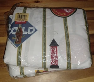 NEW Coca-Cola King Size Sheet with Logo Signs flat and fitted sheet 2 pillowcase - Picture 1 of 1