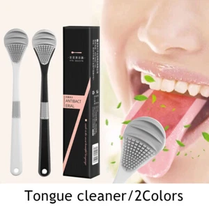 Silicone Tongue Coating Brush Oral Tongue Coating Cleaner Care Oral Cleaning // - Picture 1 of 19