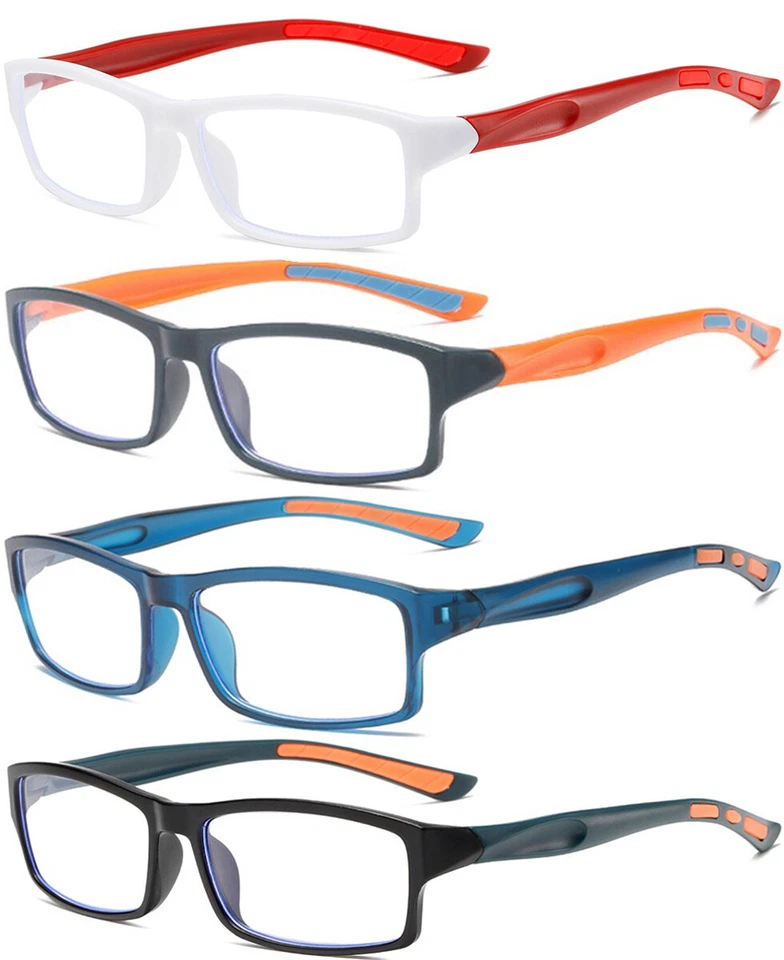EYGLAJDD 4 Packung 2024 Neueste Sport Herren Damen 4 Farbe Lesebrille Lesehilfe 1,0 2,5~4
