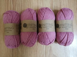 Knitting Essentials - *Dusky Pink* Aran Yarn 200g (4x 50g Balls) Acrylic Wool - Picture 1 of 4