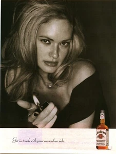 1998 VINTAGE PRINT AD - JIM BEAM AD - GET IN TOUCH WITH YOUR MASCULINE SIDE SEXY - Picture 1 of 1