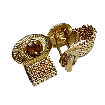 Gemelos de malla envolvente vintage naranja con estrás tono dorado Foto 1 de 4