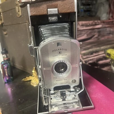 Cámara Polaroid Land Modelo 95A Flash Cromo Cuero Estuche Coleccionable De Colección Foto 1 de 4
