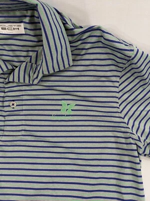 Carnoustie Tech Hombre Polo Golf Azul Teal Y Gris Camisa Pequeña Foto 1 de 4