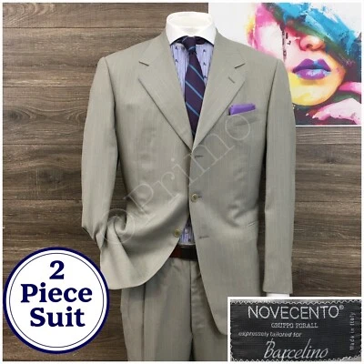 DE COLECCIÓN BARCELINO Hombre Traje 2 Piezas Chaqueta Pantalones Blazer Abrigo Deportivo Talla 46R Lana Foto 1 de 4