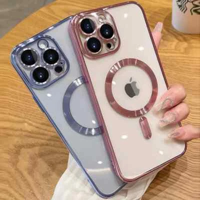Mag Safe Magnetic Camera Lens Cover Phone Case For iPhone 15 14 13 12 11 Pro Max - Image 1 of 4