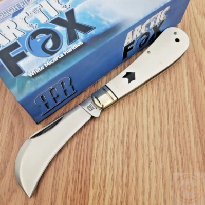 Rough Ryder Arctic Fox Folding Knife Stainless Hawkbill Blade Micarta Handle - Image 1 of 4