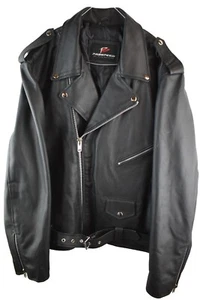 PROSPEED schwarze Leder Biker Jacke Gr. 52 Herren Reiter Bomber Freizeit Outdoor - Bild 1 von 8