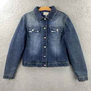 Vintage Blumarine Denim Jacket Womens Large Quilted Lining Distressed Italy Y2K - Picture 1 of 21