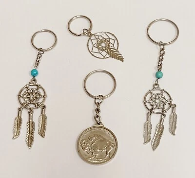 Chaveiro e apanhadores de sonhos 2010 American Indian Relief Council cabeça de búfalo - Imagem 1 de 4