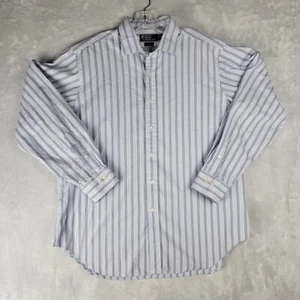 Vintage Ralph Lauren Dress Shirt Mens 17-34/35 Philip Blue Multicolor Stripes - Picture 1 of 11