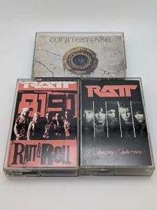 3 Cassette Album Lot ~ Ratt: Ratt & Roll, Ratt: Dancing Undercover & Whitesnake - Picture 1 of 8