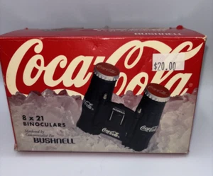 NEW VTG 1997 Bushnell Coca-Cola Bottle Shaped Binoculars 8" x 21" Box & Papers - Picture 1 of 14