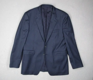 Burberry Jacket Mens 42 Blue Wool Pinstripe 2 Button Millbank Made in Italy - Picture 1 of 17