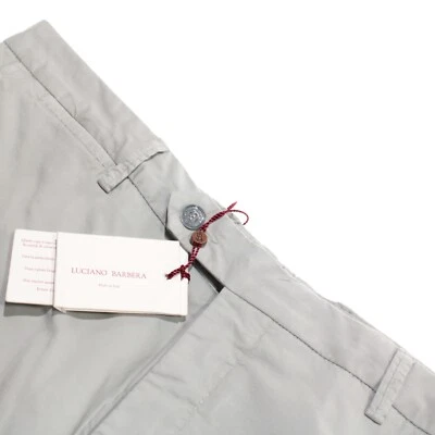 Pantalones chinos/informales Luciano Barbera nuevos con etiquetas talla 54 38 mezcla de algodón gris liso EE. UU. Foto 1 de 4