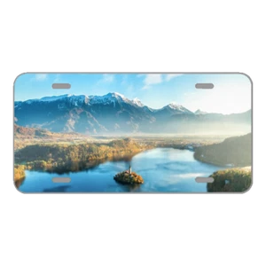 Custom Novelty License Plate With Stunning View Of Lake And Mountains Add Text - Picture 1 of 1