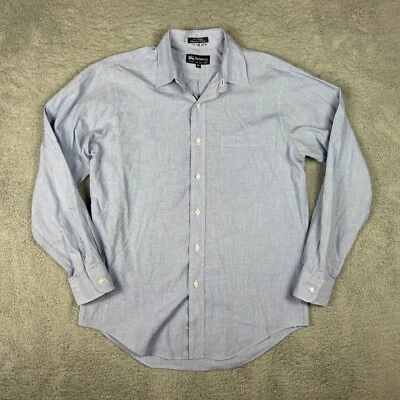 Vintage Burberry Shirt Mens Medium Blue Plaid Long Sleeve Button Up Dress Casual - Image 1 of 4