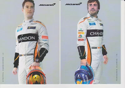 Set of McLaren Renault Driver Promo Card Set #14 Fernando Alonso Vandoorne 2018 - Image 1 of 2