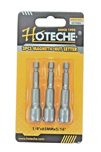 HOTECHE 3 PC 5/16" Magnetic Nut Driver 1/4" Shank 2-1/2" Long 251026 - Picture 1 of 3