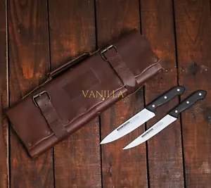 Borsa arrotolabile per coltelli da chef in vera pelle custodia porta coltelli portatile borsa attrezzi - Foto 1 di 6