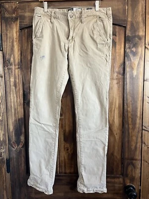 Pantalones BKE con Hebilla para Hombres Marrón Tostado Chino Caqui Jake Rectos Informales 34x34 Daños Foto 1 de 4