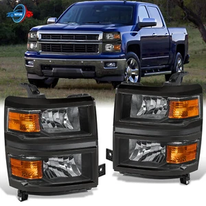 Black Headlights Amber Reflector For 2014-2015 Chevy Silverado 1500 RH&LH - Bild 1 von 9